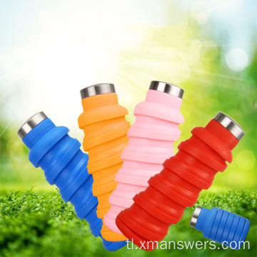 Custom Eco-friendly silicone folding water cup para sa paglalakbay